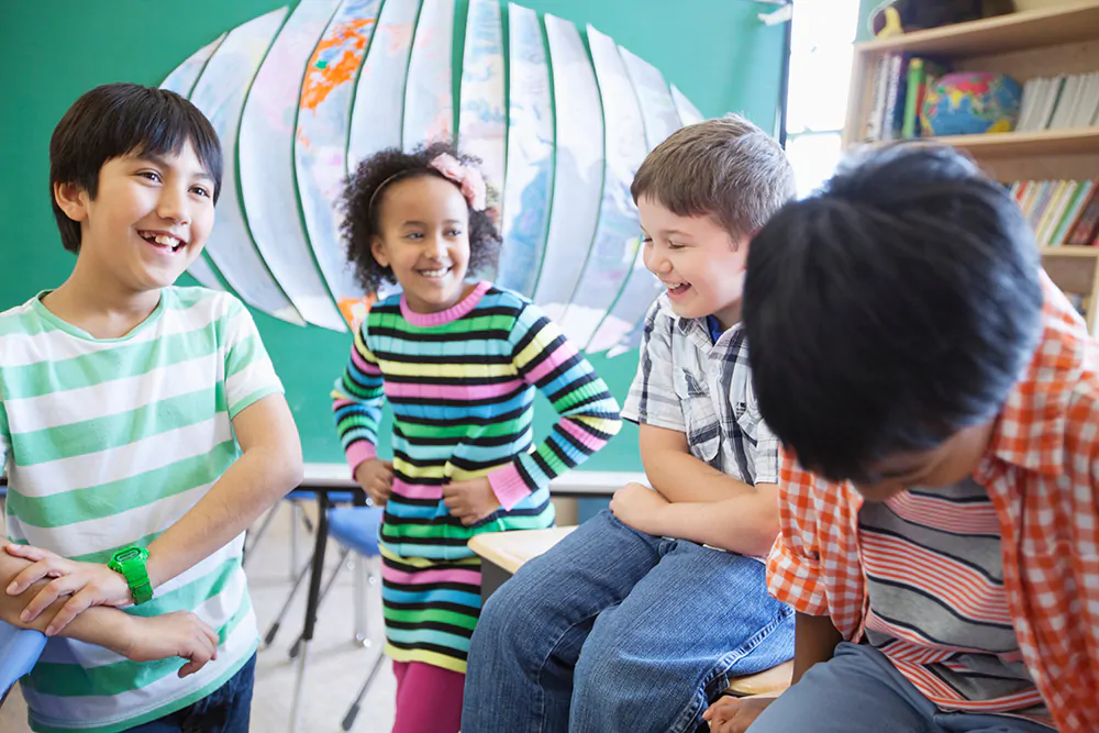 kids hanging out with friends