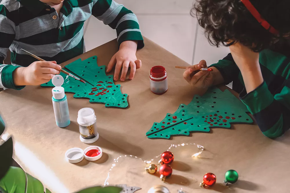 making christmas decorations