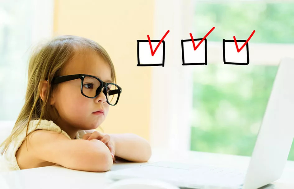 Checklist with little girl