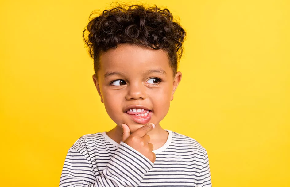 preschool child thinking about something