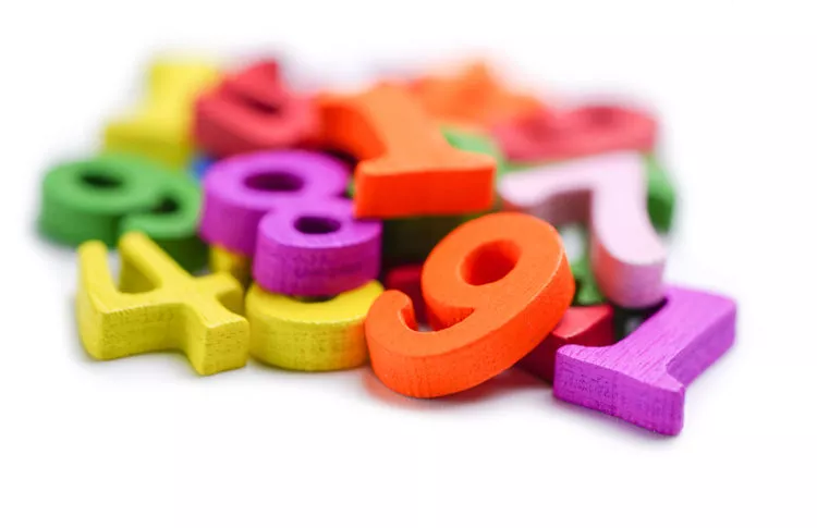 Math Number colorful on white background