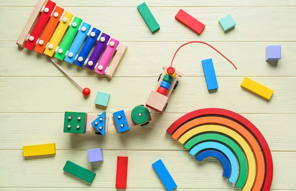 Close up of the best educational toys for toddlers in daycare center in Rockville, MD